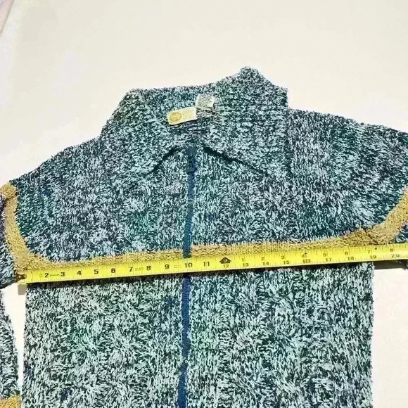 Vintage Pebble Beach Sportswear Womens Teal Zip Knit Jacket Sweater Size Small - Picture 4 of 8